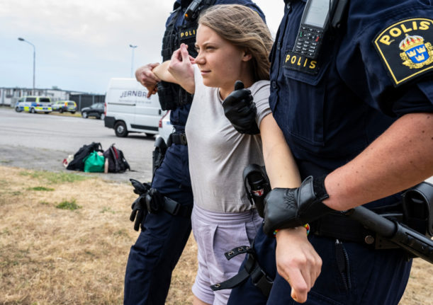 Greta Thunberg charged with disobeying police order