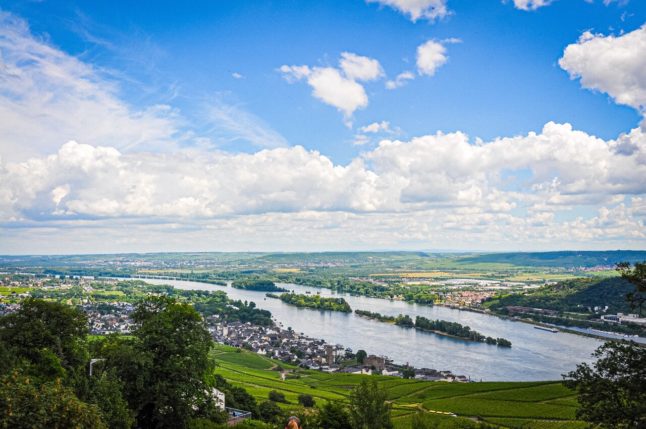 View from the Germania statue at Rüdesheim am Rhein.