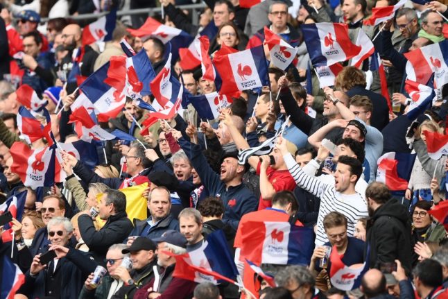 France rugby supporters at Stade de France