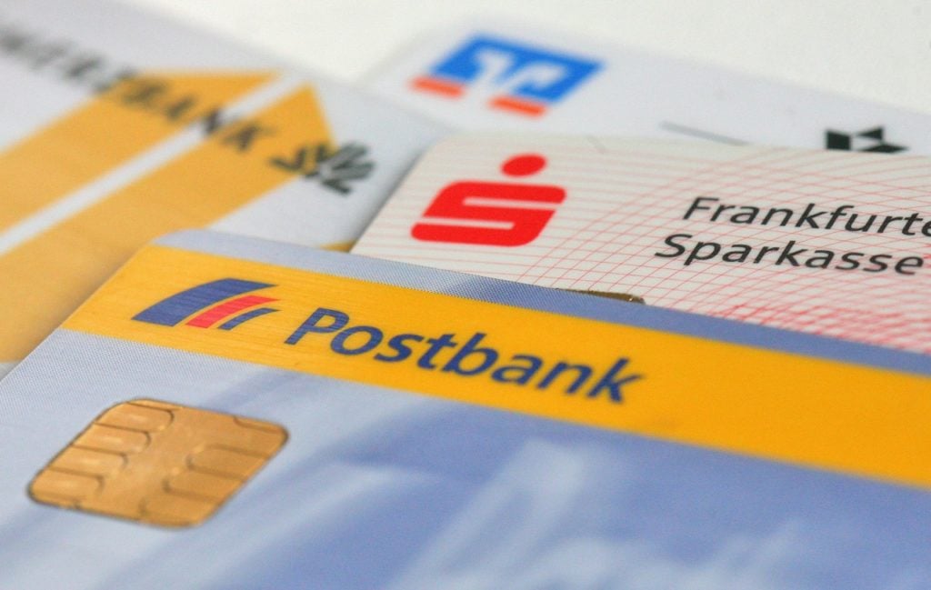 EC cards from various German banks