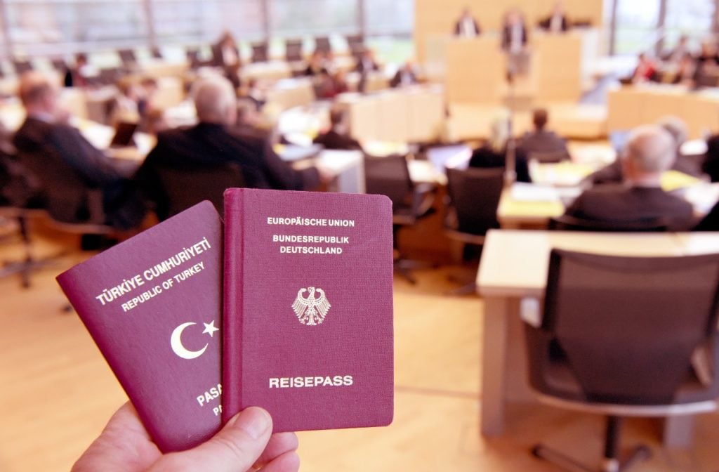 Turkish and German passport
