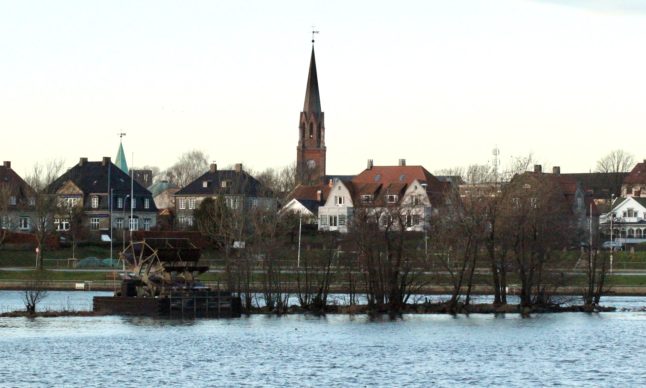 Pictured is the river Glomma that passes through Fredrikstad at normal levels.