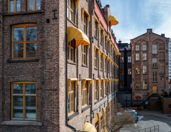 Pictured is a brick building in Oslo.