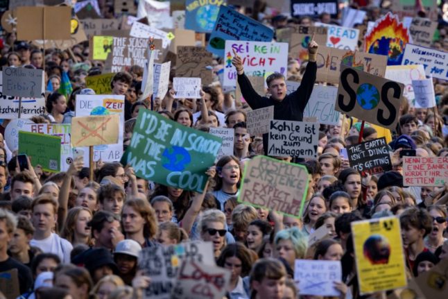 The Fridays for Future movement and other activists march in Berlin on September 15, 2023.