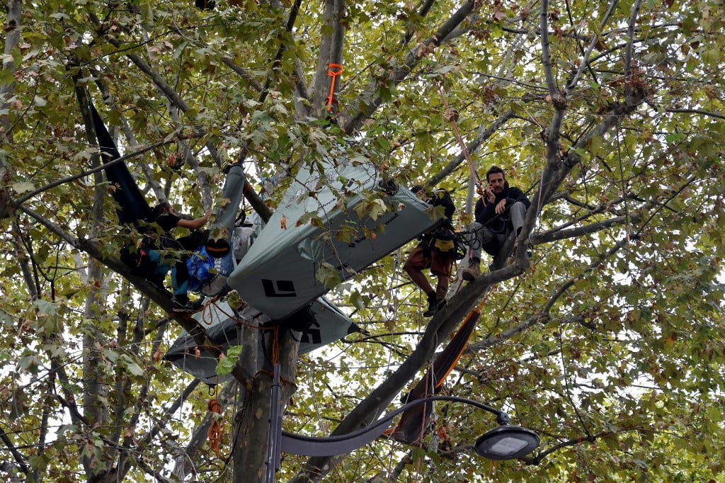 French activists Thomas Brail had been staying in a tree outside the Environment Ministry. He was on hunger strike to show his opposition to the A69 project.