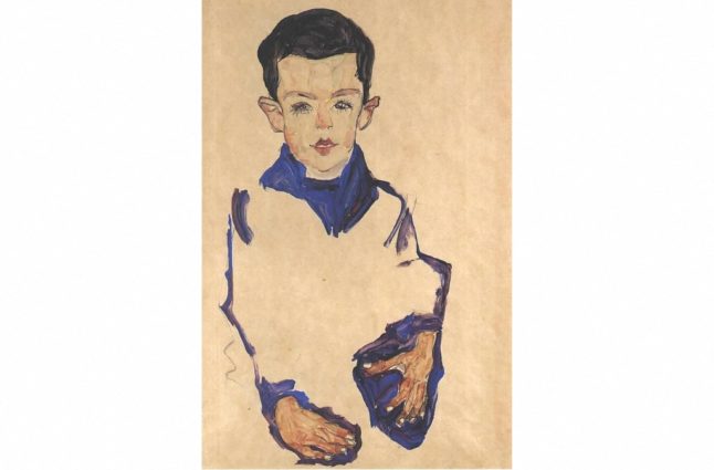 This handout image provided by the New York District Attorney's Office on September 20th, 2023, shows the painting "A Portrait of a Boy" by Austrian artist Egon Schiele. 