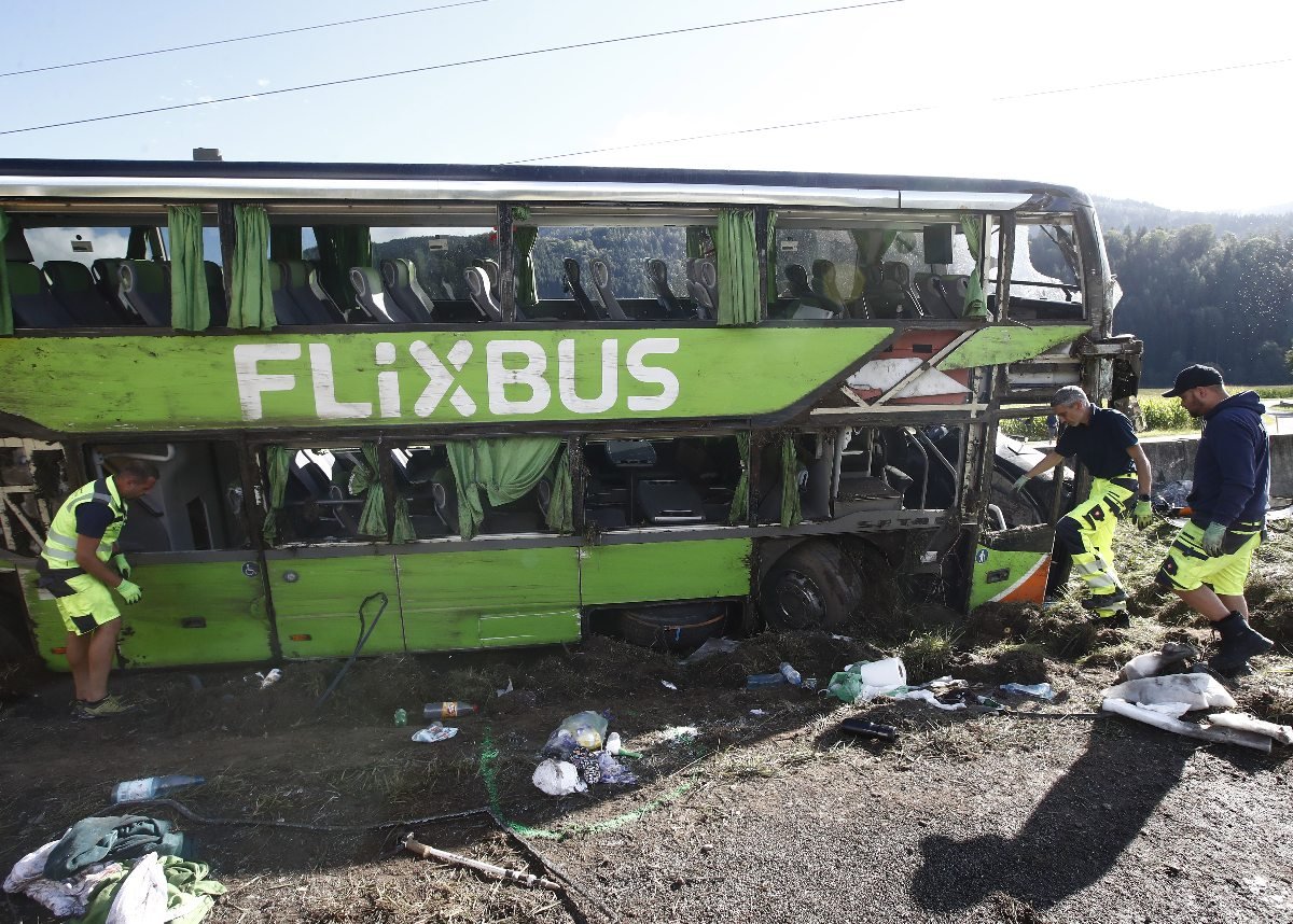 The scene of the bus crash in Austria.