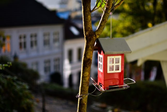 Pictured is a miniature house in Bergen.