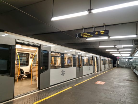 Pictured is a metro train in Oslo.