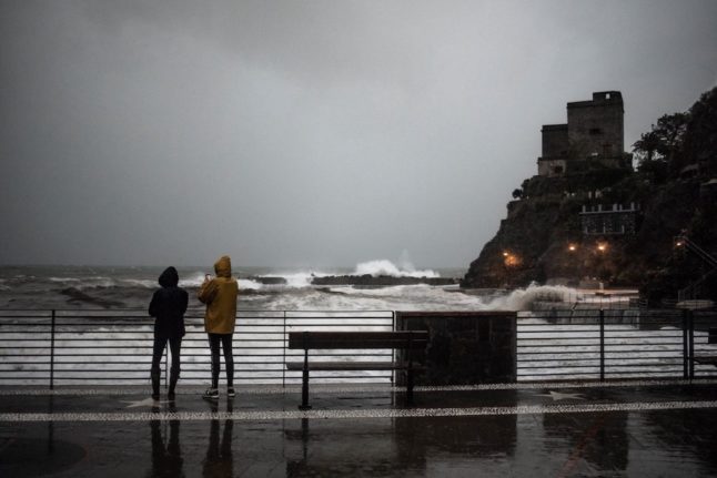 Thunderstorms were forecast to hit Liguria and other parts of northern Italy on Monday, 30th October.