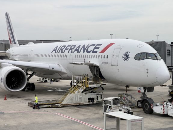 An Air France Boeing 777 plane is seen at Paris Charles de Gaulle international airport