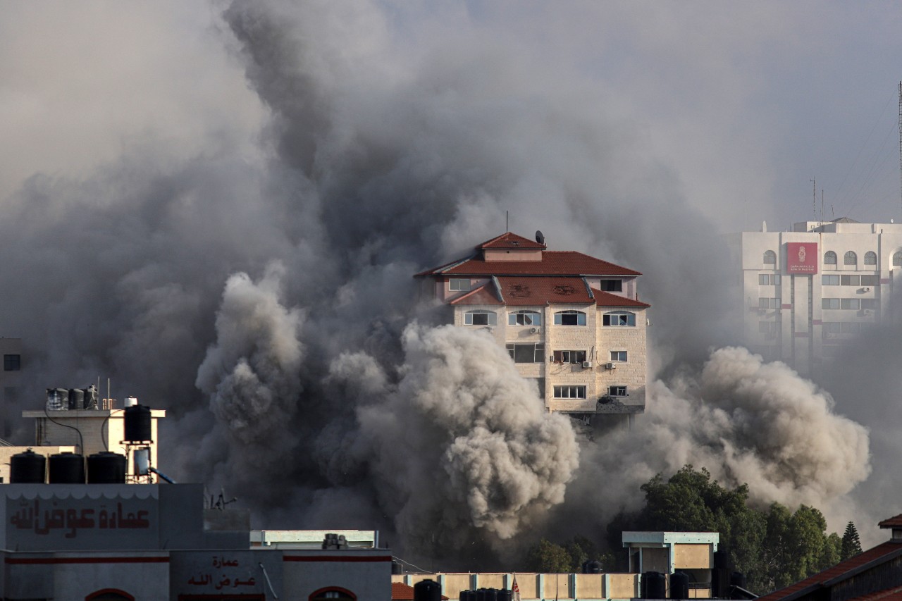 Rockets from Israel hit targets in Gaza.