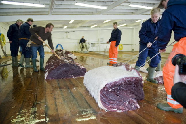 Pictured are Icelandic whalers.