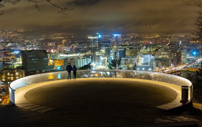 Pictured is a view of Oslo from Ekeberg.