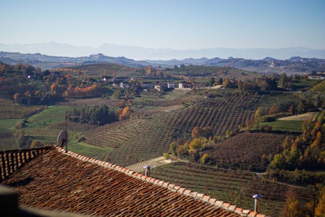 The town of Grinzane Cavour near Alba, whose White Truffle Festival takes place every October.