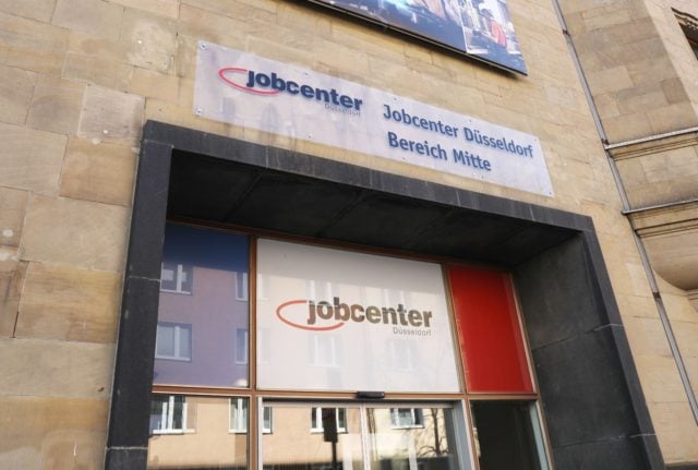 The entrance to the Jobcenter in Düsseldorf,