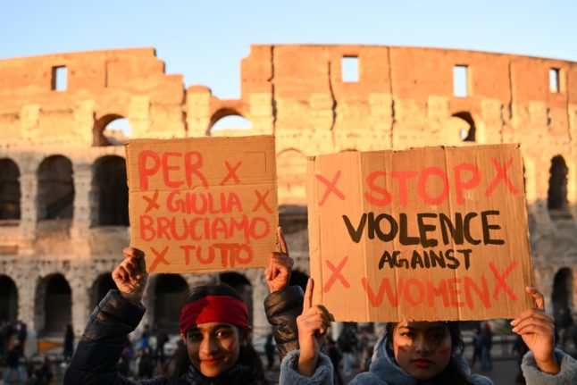 Tens of thousands march against gender-based violence in Rome