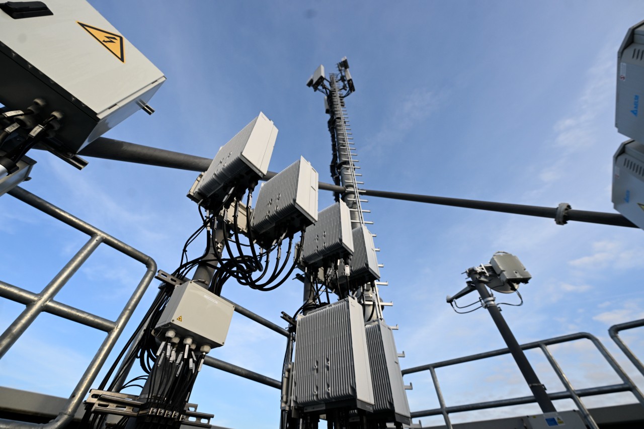 A new 5G network mast in Düsseldorf.