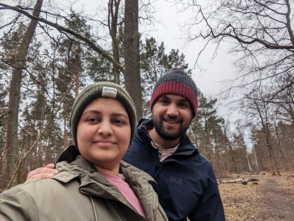 Bhavesh Uppal and his wife in Germany.