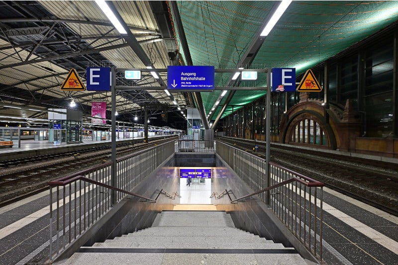 Empty train tracks in Germany