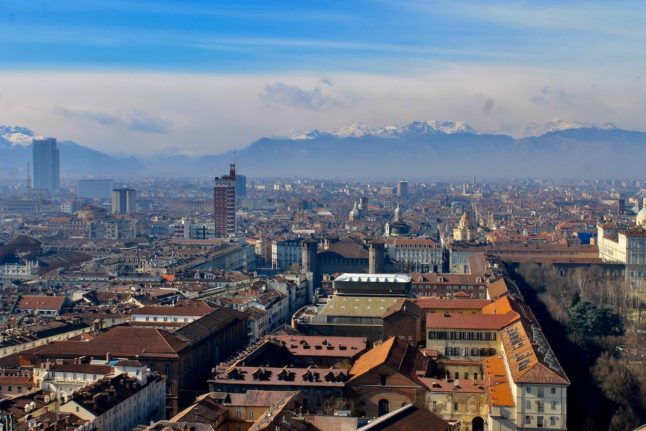 A view over Turin, northern Italy.