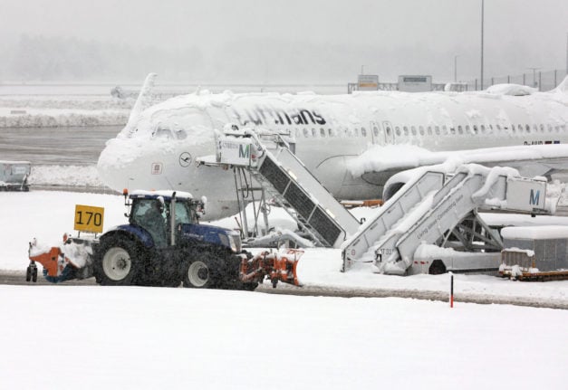 An iced over plane at Munich airport on Saturday December 2nd.