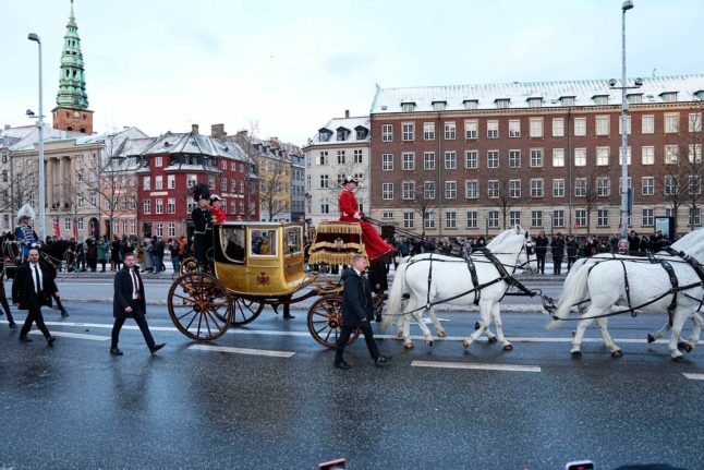 How will Denmark’s Queen Margrethe hand over the throne on Sunday?