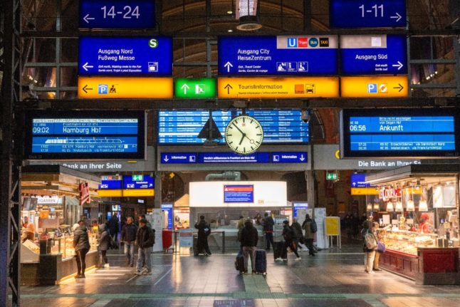 Travellers at Frankfurt main station in January as GDL strike got underway.
