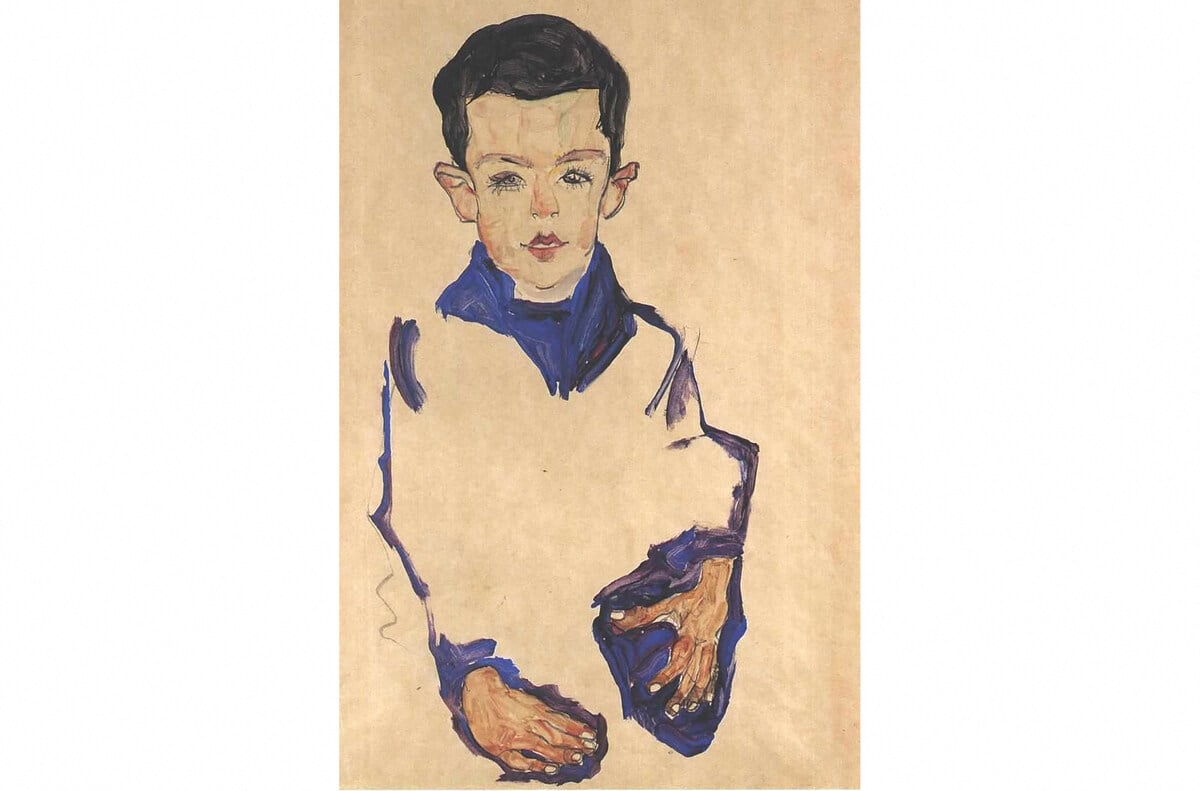 This handout image provided by the New York District Attorney's Office on September 20, 2023, shows the painting "A Portrait of a Boy" by Austrian artist Egon Schiele. 