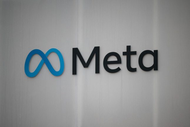This photo shows the logo of Meta