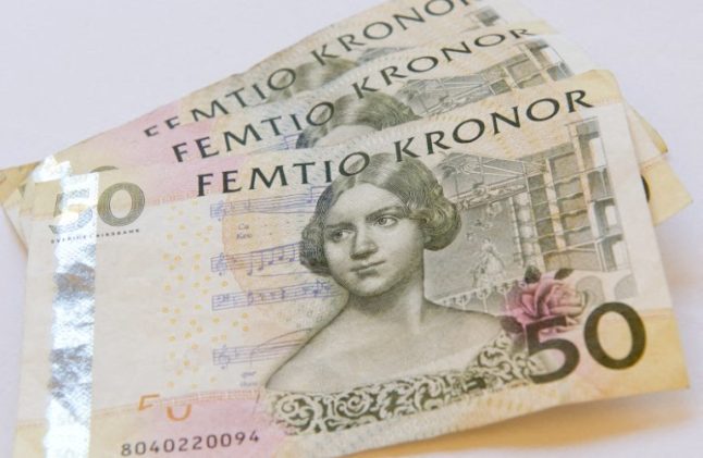 swedish 50 kronor banknotes