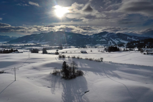 Snow in the Bavarian mountains