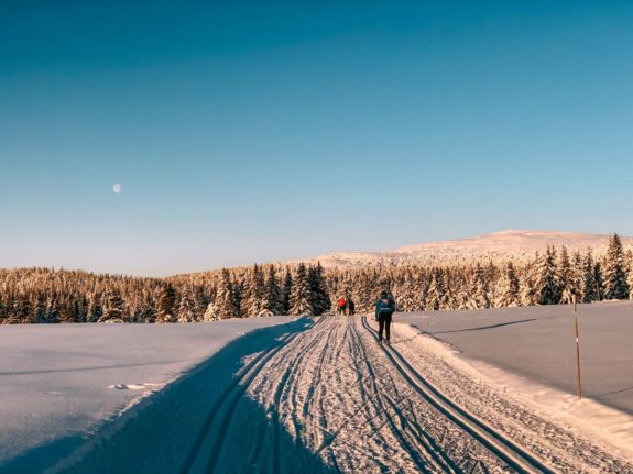 Pictured are cross-country ski tracks in Lillehammer.