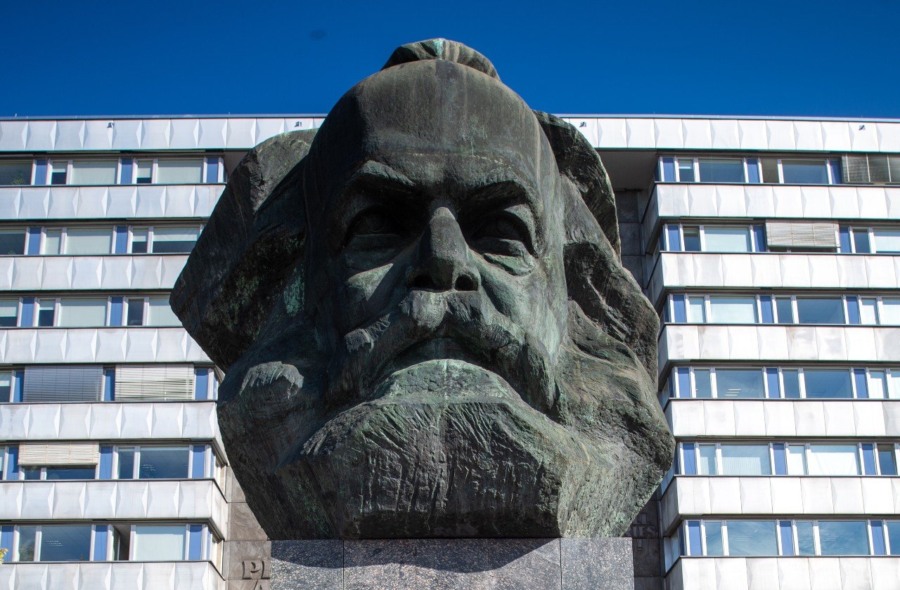 The famous Karl Marx statue in Chemnitz, Saxony.