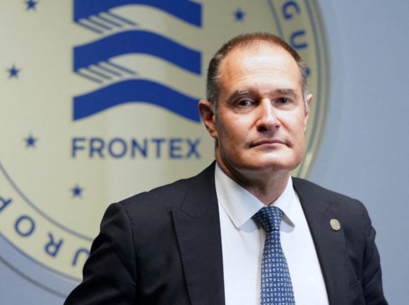 In this file photo from November 16, 2021 Fabrice Leggeri, former head of the EU's border agency Frontex, poses for a photo at the Frontex headquarters in Warsaw.