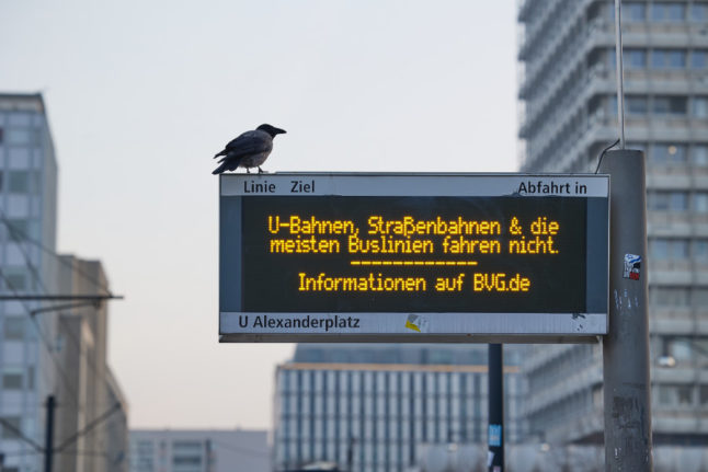 Where are German public transport strikes taking place Thursday and Friday?