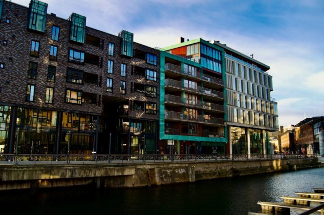 Pictured is a housing block in Oslo.