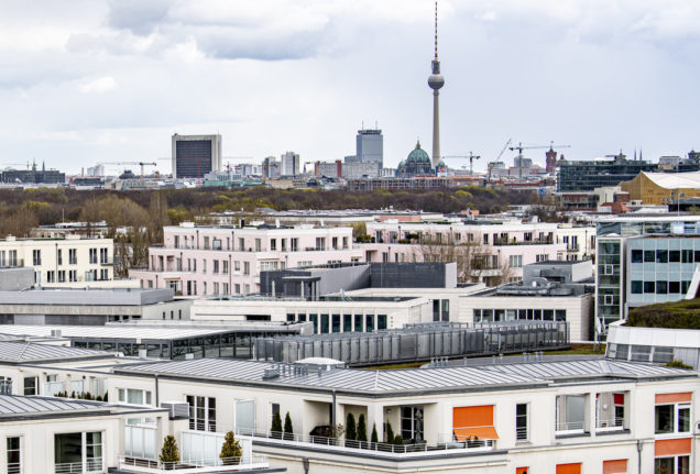 A view of luxury flats and the Berlin skyline