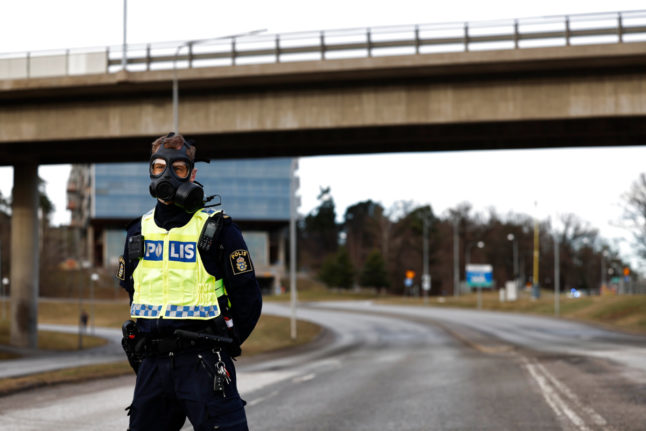 Why was a First World War gas detected at Swedish security service HQ?