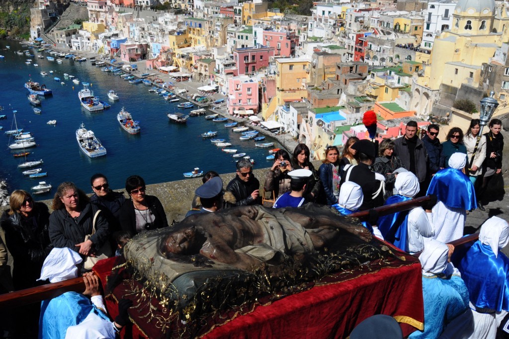 A Good Friday procession on the island of Procida off the Gulf of Naples in 2013. 
