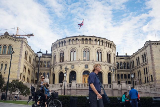 Pictured is the Norwegian parliament.