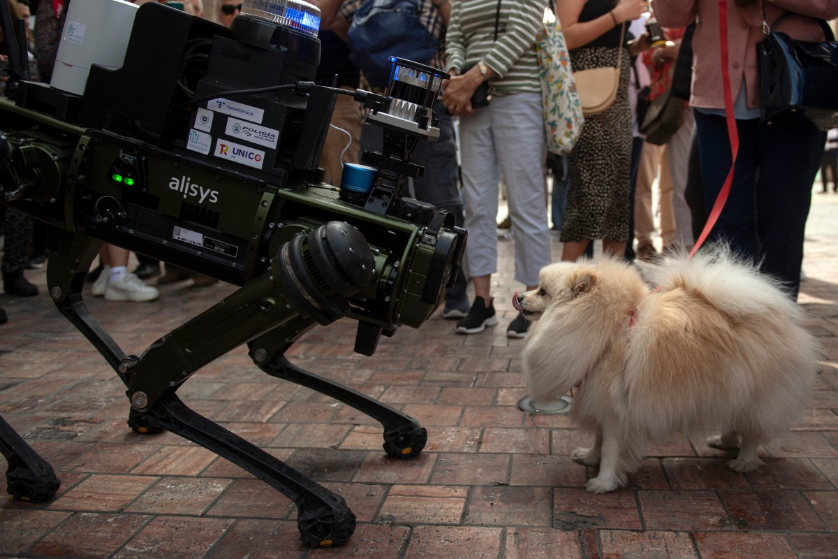 IN IMAGES: AI 'robodog' starts to police the streets of Spain's Málaga thumbnail