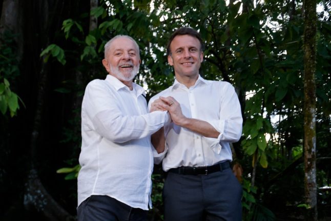 Macron quips about cuddly 'wedding' pics with Lula