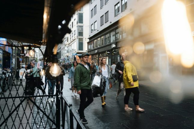 Pictured is a busy street in Oslo.