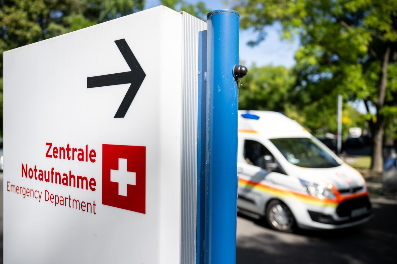 A sign at a Charité Campus points to the Central Emergency Department.