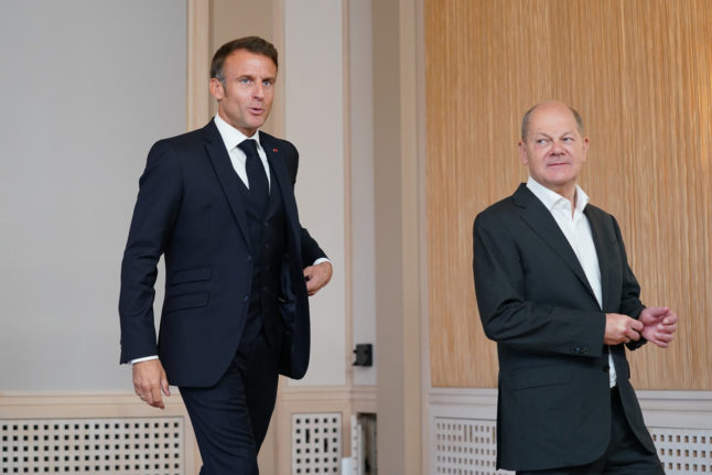 German Chancellor Olaf Scholz und French President Emmanuel Macron, during an event in November 2023.