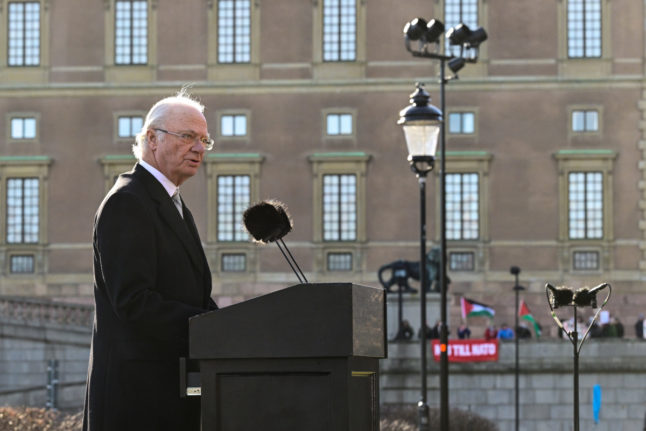 IN PICTURES: ‘New era’ as Nato flag hoisted outside Swedish parliament