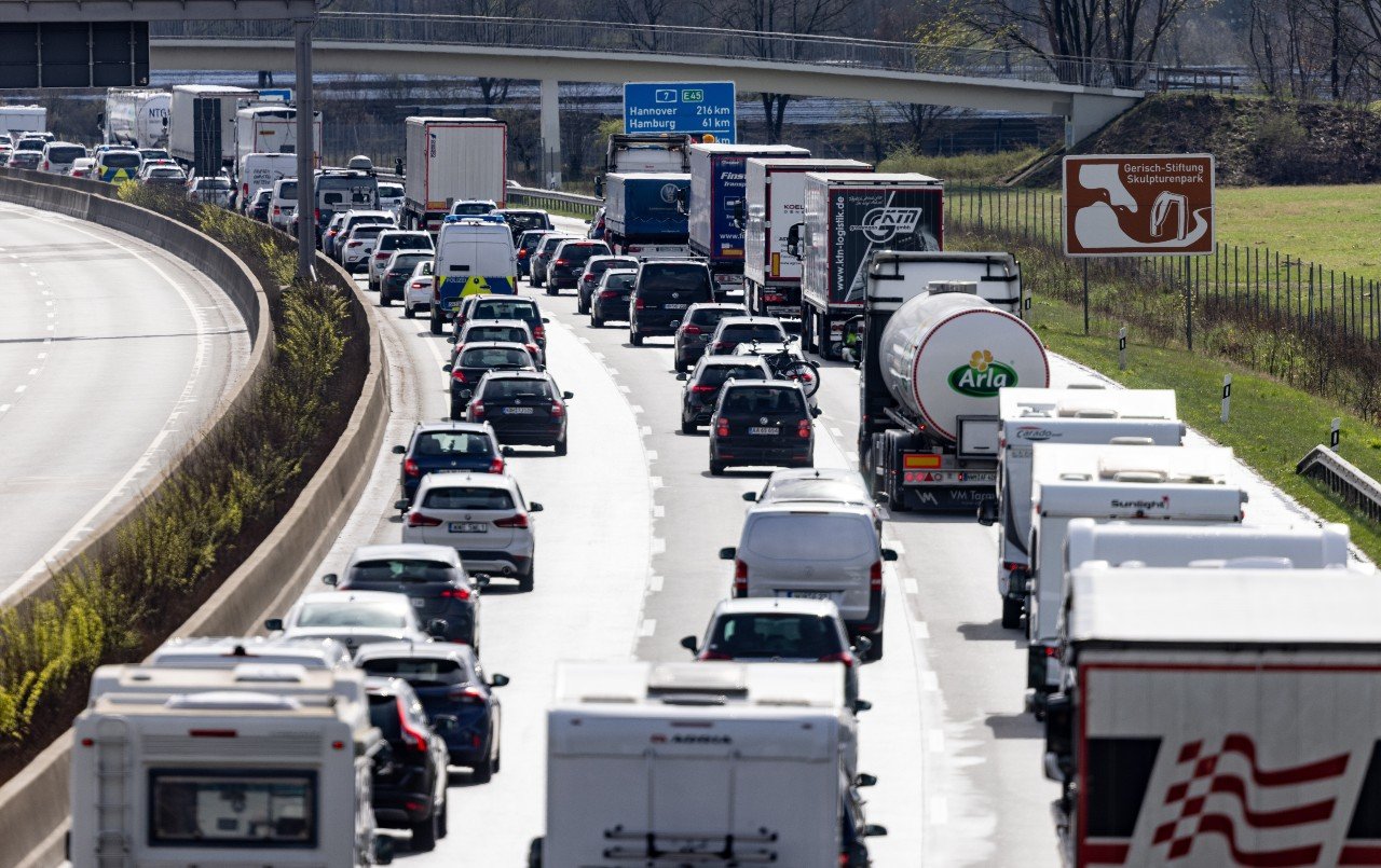 Traffic jams on German motorway