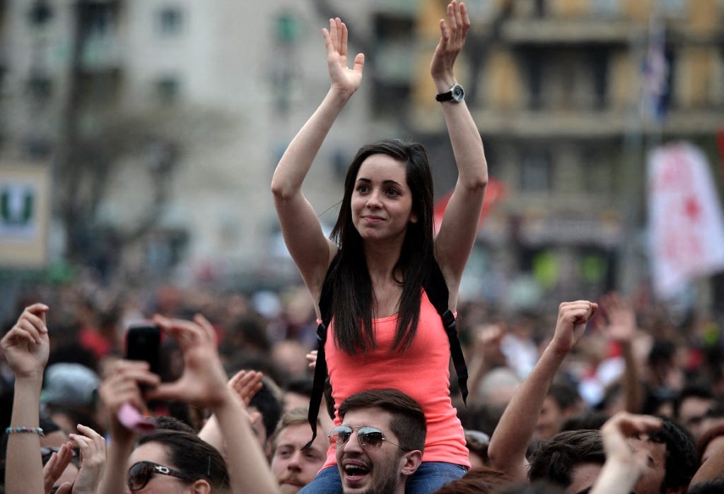 People celebrate Italy's Labour Day in Rome's Piazza San Giovanni