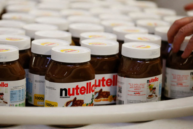 Nutella jars at the Ferrero plant in Villers-Ecalles, northwestern France.